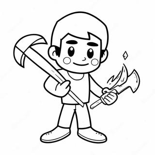 Pagini De Colorat Cu Herobrine Tinand O Lopata De Diamant 110319-46905