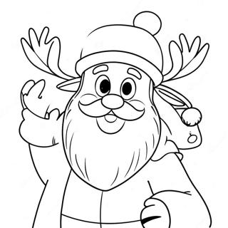 Pagini De Colorat Cu Mos Craciun Vesel Si Renii 110807-47289