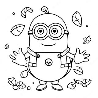 Pagina De Colorat Minion La Cersit De Dulciuri 111631-47956