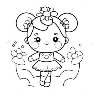 Pagini De Colorat Cu O Balerina Draguta Cu O Coroana De Flori 11167 2583