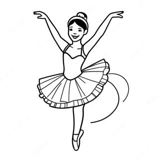 Pagini De Colorat Cu O Balerina Vesela In Piruete 11168 2202