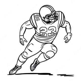 Pagina De Colorat Saquon Barkley Alergand Cu Mingea De Fotbal Desene De Colorat