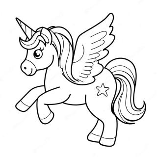 Pagini De Colorat Cu Un Unicorn Curcubeu Vesel 112911-49073