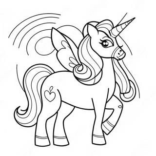 Pagini De Colorat Cu Un Unicorn Curcubeu Vesel 112911-49074