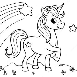 Pagini De Colorat Cu Un Unicorn Curcubeu Vesel 112911-49076