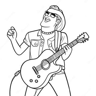 Cantaret Rock Cantand La Chitara Pagina De Colorat 113117 49229