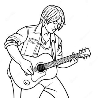 Cantaret Rock Cantand La Chitara Pagina De Colorat 113117 49232