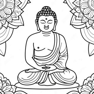 Pagini De Colorat Cu Buddha Meditativ 113217-49303
