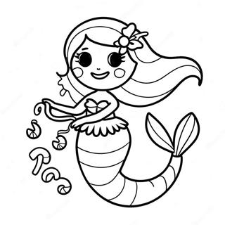 Sirena Festiva Cu Bastoane De Zahar Pagina De Colorat 113602-49602