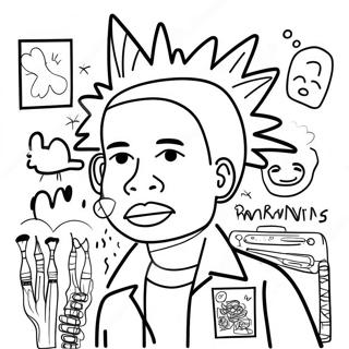 Pagini De Colorat Cu Arta Basquiat Colorata 113680-49663