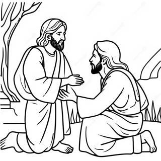 Pagina De Colorat Cu Isus Vindecand Omul Orb 114220-50084