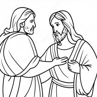 Pagina De Colorat Cu Isus Atingand Leprosul 114221-50088