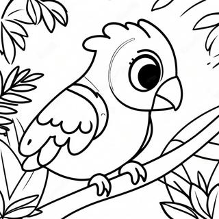 Pagina De Colorat Cu Papagalul Jamaican In Jungla Tropicala 114273 50131