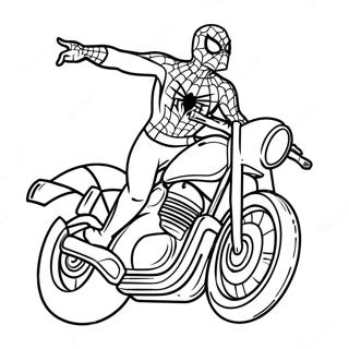 Motocicleta Spiderman Desene De Colorat