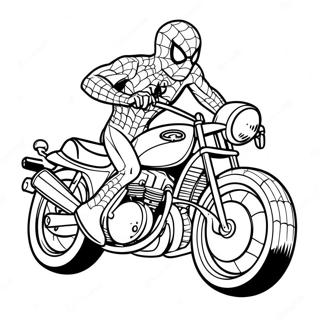 Pagina De Colorat Cu Spiderman Pe Motocicleta 114373-50198