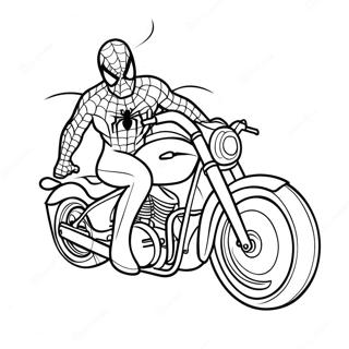 Pagina De Colorat Cu Spiderman Pe Motocicleta 114373-50199