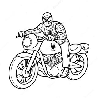 Pagina De Colorat Cu Spiderman Pe Motocicleta 114373-50200