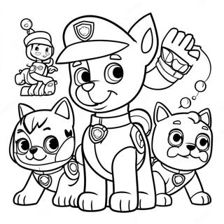 Pagina De Colorat Ryder Cu Prietenii Sai Din Paw Patrol 114632-50402