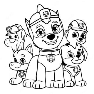 Pagina De Colorat Ryder Cu Prietenii Sai Din Paw Patrol 114632-50403