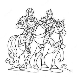 Pagina De Colorat Cu Cavaleri Magici 114790-50533