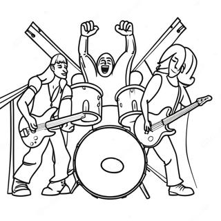 Pagina De Colorat Cu Formatia Rock Pe Scena 114815 50550