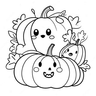Pagina De Colorat Cu Familia Adorabila De Dovleci 115278-50903