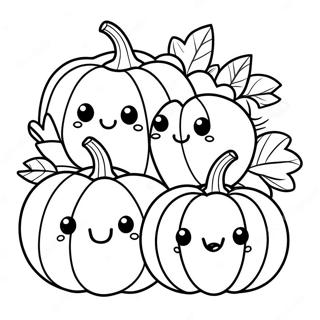Pagina De Colorat Cu Familia Adorabila De Dovleci 115278-50904
