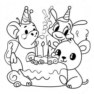 Pagini De Colorat Cu Animale De Petrecere De Ziua De Nastere 115589 51149