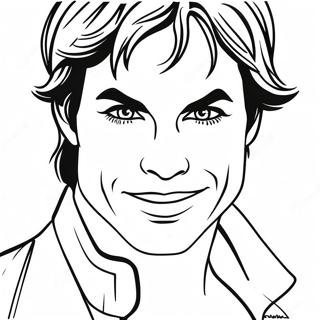 Pagini De Colorat Damon Salvatore Cu Colti 115716-51248