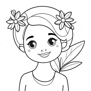 Pagina De Colorat Cu Matusa Draguta Si Flori 115871-51368