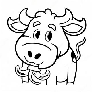 Vaca Fericita Cu Un Clopotel Pagina De Colorat 11713 551