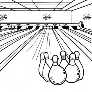 Pagina De Colorat Cu Scena De Bowling 117183-52534