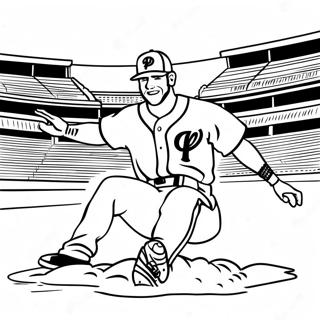 Bryce Harper Alunecand Spre Baza Pagina De Colorat 117780 53002