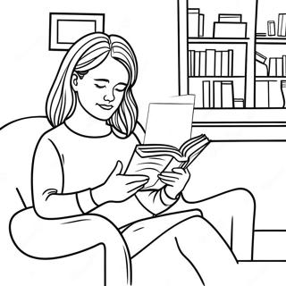 Pagini De Colorat Cu Rory Gilmore Citind O Carte 117986 53158