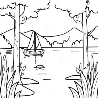 Peisaj Lac Linistit Pagina De Colorat 118678-53806