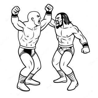 Pagina De Colorat Duelul Din Echipa Din Wwe Dinamic 119968 54823