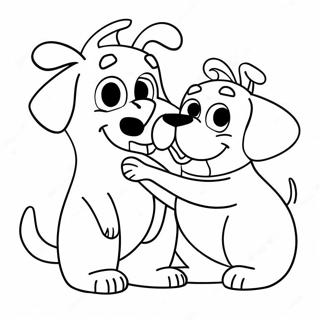 Pagina De Colorat Cu Duo Ul Jucaus Pisicacaine 120017 54852