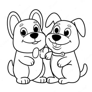 Pagina De Colorat Cu Prietenii Fericiti Pisicacaine 120018 54853