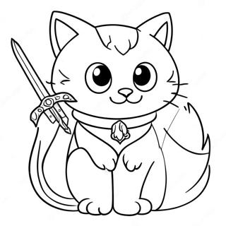 Pagini De Colorat Cu Pisica Razboinica Majestuoasa Cu Sabie 120478-55214