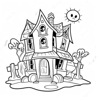 Pagini De Colorat Cu Casa Monstru Infricosatoare 120579-55290