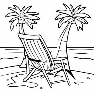 Pagini De Colorat Scaun De Plaja Relaxant Cu Palmier 120837 55503