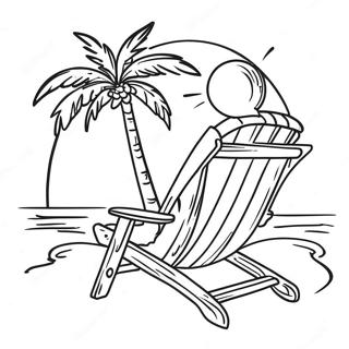 Pagini De Colorat Scaun De Plaja Relaxant Cu Palmier 120837 55504