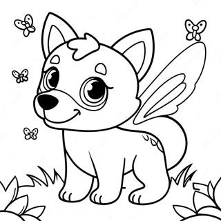 Pui De Lup Adorabil Cu Aripi De Fluture Pagina De Colorat 120941-55583