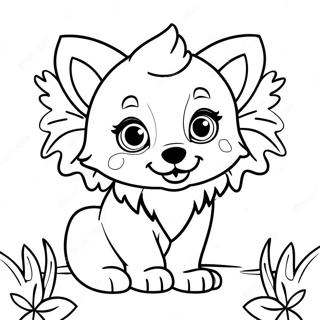 Pui De Lup Adorabil Cu Aripi De Fluture Pagina De Colorat 120941-55584