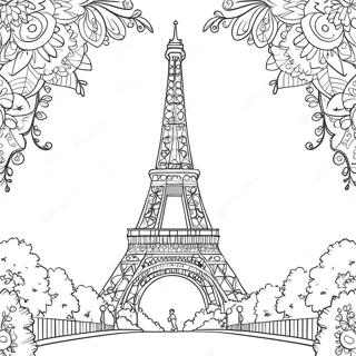 Turnul Eiffel Din Paris Pagina De Colorat 120964 55592
