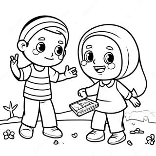 Copii Palestinieni Jucandu Se Pagina De Colorat 120990-55801