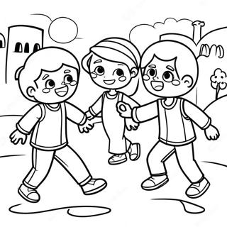 Copii Palestinieni Jucandu Se Pagina De Colorat 120990-55803