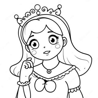 Pagini De Colorat Cu Printesa Anime Draguta Cu Coroana 121633 56281