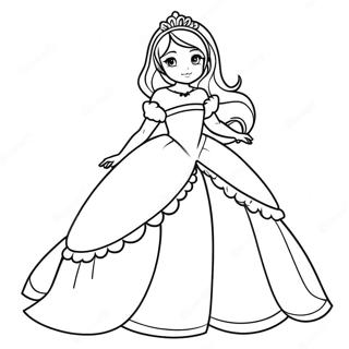 Pagini De Colorat Cu Printesa Anime Eleganta In Rochie 121635 56289