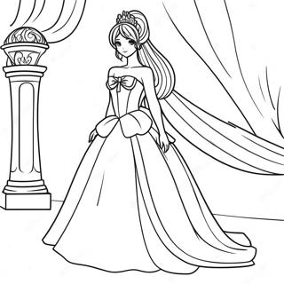 Pagini De Colorat Cu Printesa Anime Eleganta In Rochie 121635 56290
